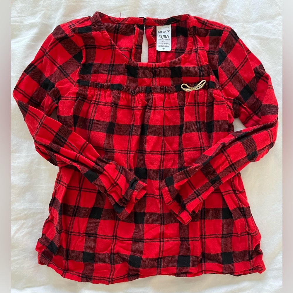 Buffalo Check Flannel Shirt by Carters. Size 5T. EUC.